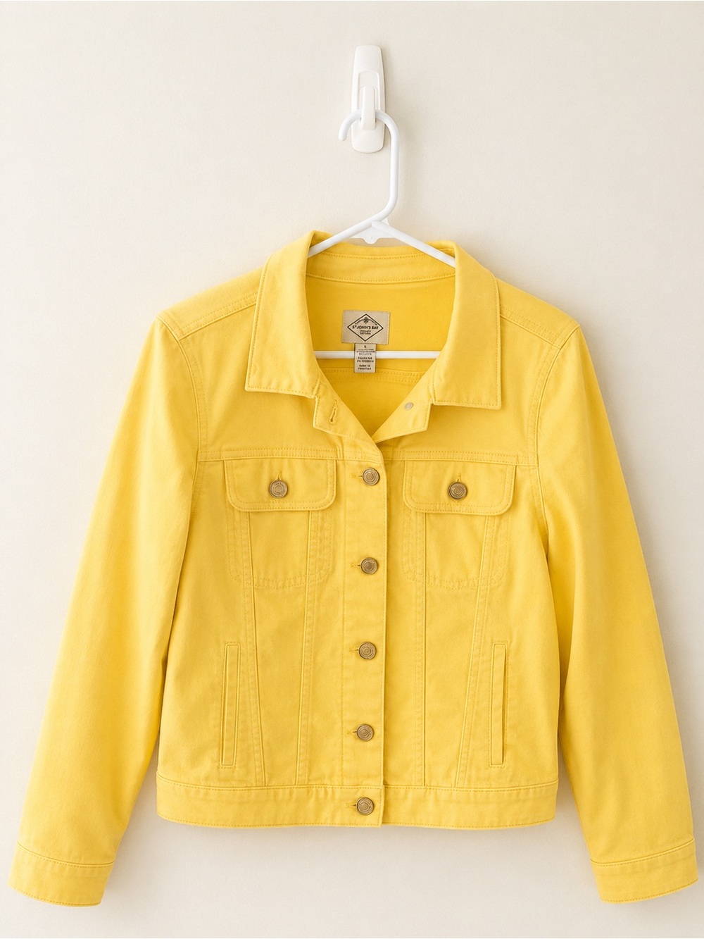 St. John’s Bay Women’s Yellow Denim Jacket Size L